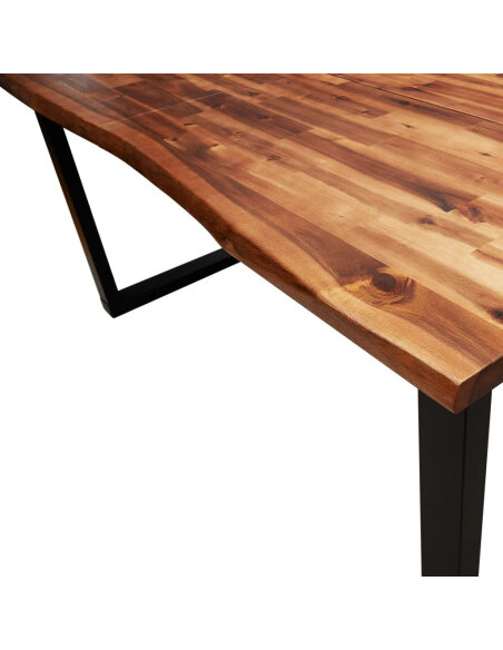 Table à manger Style Industriel en bois d'acacia 140 x 80 x 75 cm {attributes} Table à manger Style Industriel en bois d'acacia 140 x 80 x 75 cm {attributes}