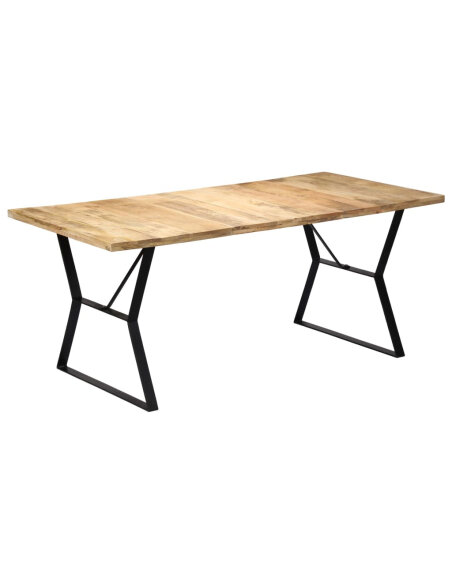 Table à manger Style Industriel en bois de manguier massif 180 x 90 x 76 cm {attributes} Table à manger Style Industriel en bois de manguier massif 180 x 90 x 76 cm {attributes}