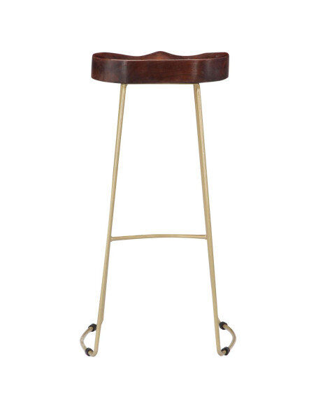 Tabourets de bar Industriel / Rétro - Vintage gavin en lot de 2 en bois de manguier massif Brun 45 x 40 x 78 cm {attributes}
