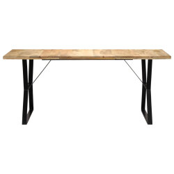 Table à manger Style Industriel en bois de manguier massif 180 x 90 x 76 cm {attributes} 2