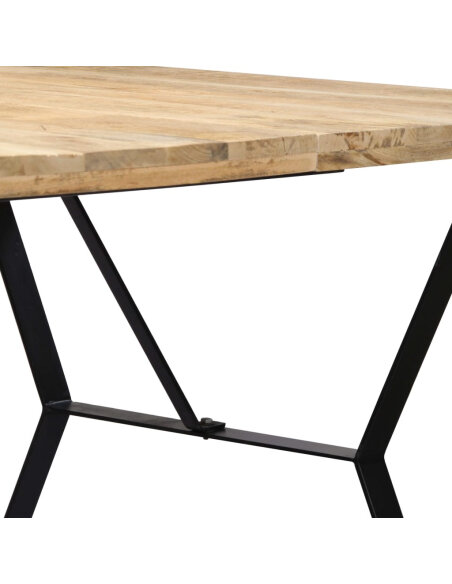 Table à manger Style Industriel en bois de manguier massif 180 x 90 x 76 cm {attributes} Table à manger Style Industriel en bois de manguier massif 180 x 90 x 76 cm {attributes}