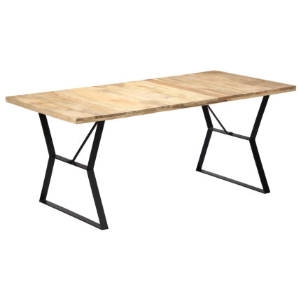 Table à manger Style Industriel en bois de manguier massif 180 x 90 x 76 cm {attributes}
