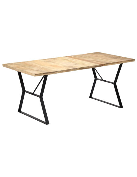 Table à manger Style Industriel en bois de manguier massif 180 x 90 x 76 cm {attributes} Table à manger Style Industriel en bois de manguier massif 180 x 90 x 76 cm {attributes}