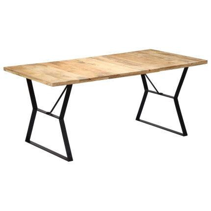 Table à manger Style Industriel en bois de manguier massif 180 x 90 x 76 cm {attributes}