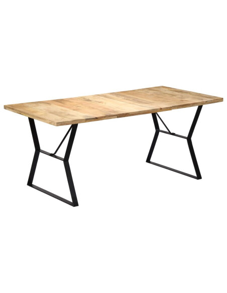 Table à manger Style Industriel en bois de manguier massif 180 x 90 x 76 cm {attributes} Table à manger Style Industriel en bois de manguier massif 180 x 90 x 76 cm {attributes}
