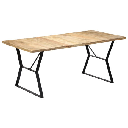 Table à manger Style Industriel en bois de manguier massif 180 x 90 x 76 cm {attributes}