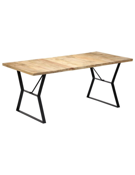 Table à manger Style Industriel en bois de manguier massif 180 x 90 x 76 cm {attributes} Table à manger Style Industriel en bois de manguier massif 180 x 90 x 76 cm {attributes}