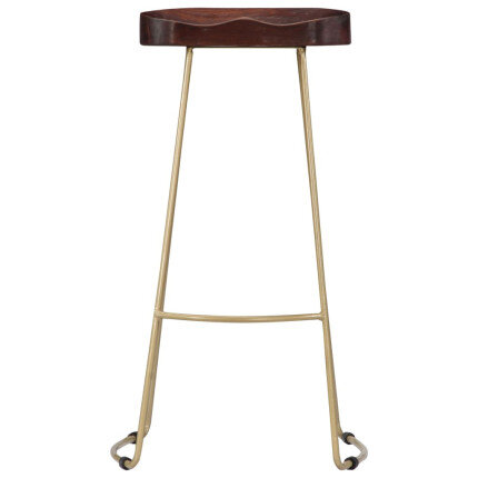 Tabourets de bar Industriel / Rétro - Vintage gavin en lot de 2 en bois de manguier massif Brun 45 x 40 x 78 cm {attributes}