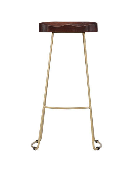 Tabourets de bar Industriel / Rétro - Vintage gavin en lot de 2 en bois de manguier massif Brun 45 x 40 x 78 cm {attributes}