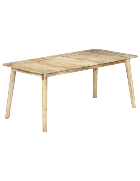 Table de salle à manger Style Scandinave en bois de manguier massif 180 x 90 x 76 cmaa {attributes} Table de salle à manger Style Scandinave en bois de manguier massif 180 x 90 x 76 cmaa {attributes}
