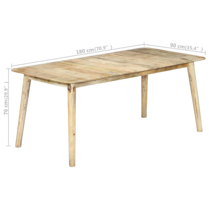 Table de salle à manger Style Scandinave en bois de manguier massif 180 x 90 x 76 cmaa {attributes}