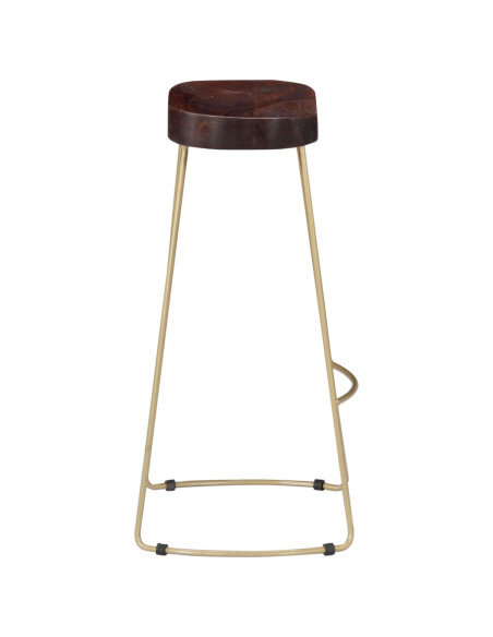 Tabourets de bar Industriel / Rétro - Vintage gavin en lot de 2 en bois de manguier massif Brun 45 x 40 x 78 cm {attributes}