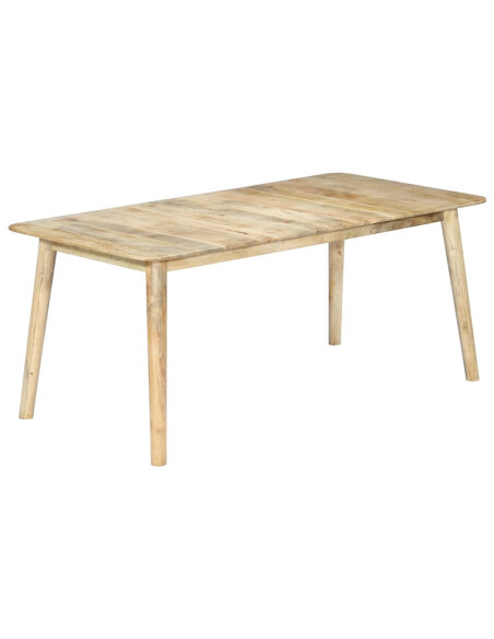 Table de salle à manger Style Scandinave en bois de manguier massif 180 x 90 x 76 cmaa {attributes} Table de salle à manger Style Scandinave en bois de manguier massif 180 x 90 x 76 cmaa {attributes}