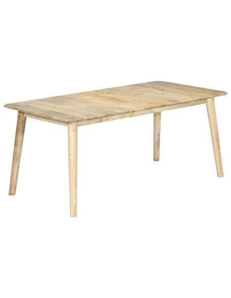 Table de salle à manger Style Scandinave en bois de manguier massif 180 x 90 x 76 cmaa {attributes} Table de salle à manger Style Scandinave en bois de manguier massif 180 x 90 x 76 cmaa {attributes}