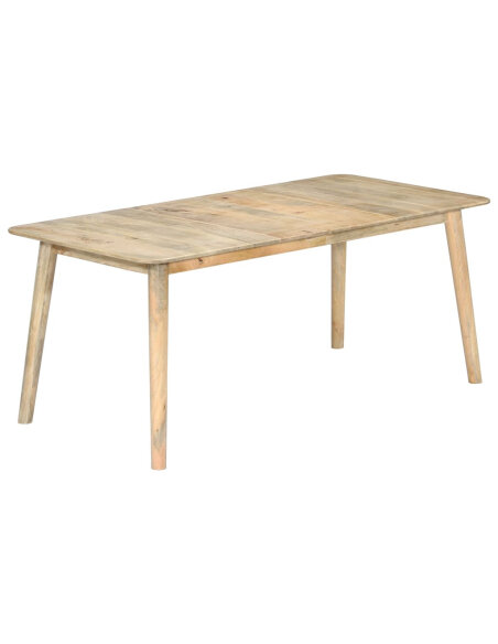 Table de salle à manger Style Scandinave en bois de manguier massif 180 x 90 x 76 cmaa {attributes} Table de salle à manger Style Scandinave en bois de manguier massif 180 x 90 x 76 cmaa {attributes}