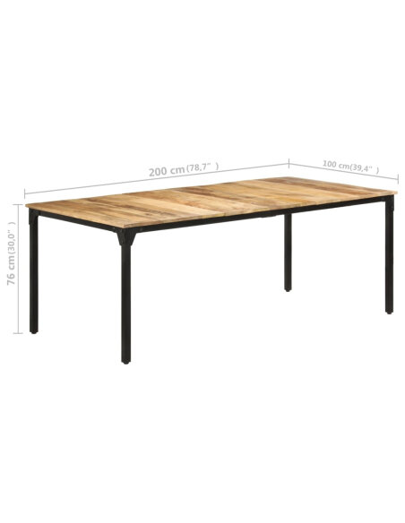 Table salle à manger Style Industriel en bois de manguier 200 x 100 x 76 cm {attributes}