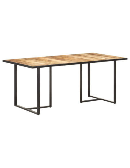 Table salle à manger Style Industriel en bois de manguier brut 180 x 90 x 76 cm {attributes} Table salle à manger Style Industriel en bois de manguier brut 180 x 90 x 76 cm {attributes}
