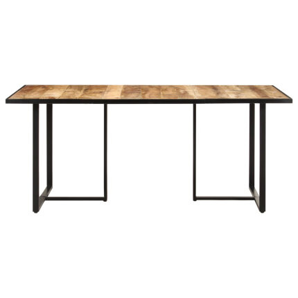 Table salle à manger Style Industriel en bois de manguier brut 180 x 90 x 76 cm {attributes}