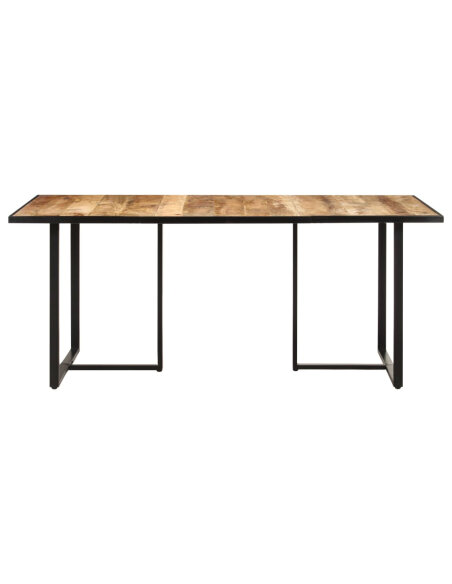 Table salle à manger Style Industriel en bois de manguier brut 180 x 90 x 76 cm {attributes} Table salle à manger Style Industriel en bois de manguier brut 180 x 90 x 76 cm {attributes}