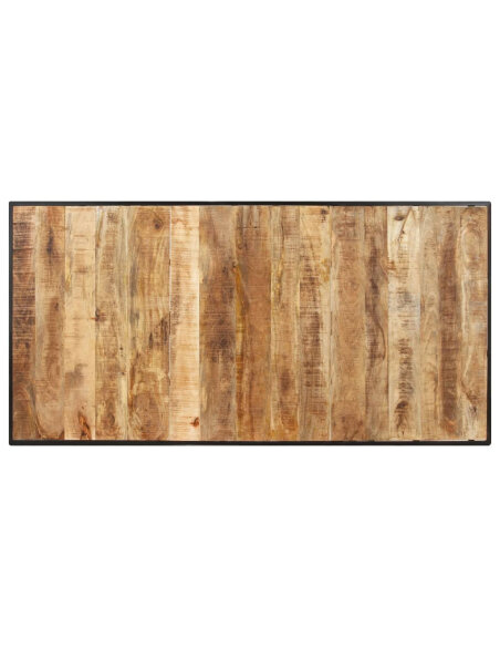 Table salle à manger Style Industriel en bois de manguier brut 180 x 90 x 76 cm {attributes} Table salle à manger Style Industriel en bois de manguier brut 180 x 90 x 76 cm {attributes}