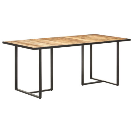Table salle à manger Style Industriel en bois de manguier brut 180 x 90 x 76 cm {attributes}