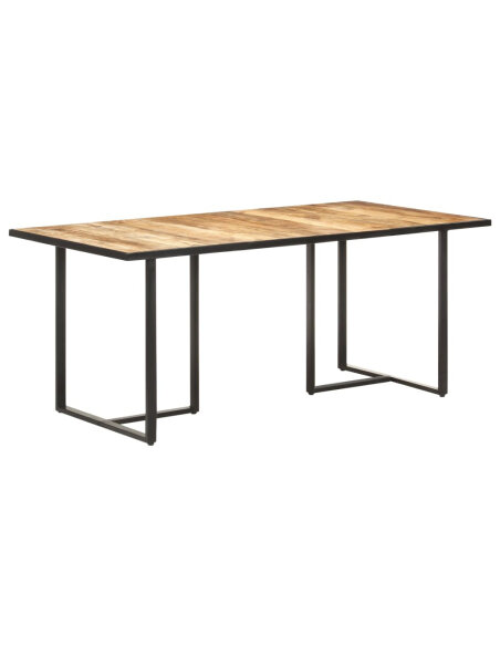 Table salle à manger Style Industriel en bois de manguier brut 180 x 90 x 76 cm {attributes} Table salle à manger Style Industriel en bois de manguier brut 180 x 90 x 76 cm {attributes}