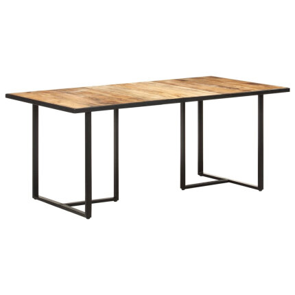 Table salle à manger Style Industriel en bois de manguier brut 180 x 90 x 76 cm {attributes}