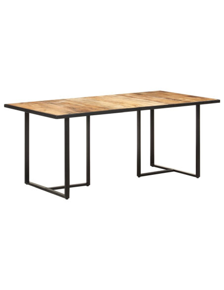 Table salle à manger Style Industriel en bois de manguier brut 180 x 90 x 76 cm {attributes} Table salle à manger Style Industriel en bois de manguier brut 180 x 90 x 76 cm {attributes}