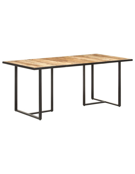 Table salle à manger Style Industriel en bois de manguier brut 180 x 90 x 76 cm {attributes} Table salle à manger Style Industriel en bois de manguier brut 180 x 90 x 76 cm {attributes}