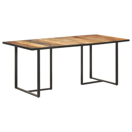 Table salle à manger Style Industriel en bois de manguier brut 180 x 90 x 76 cm {attributes}