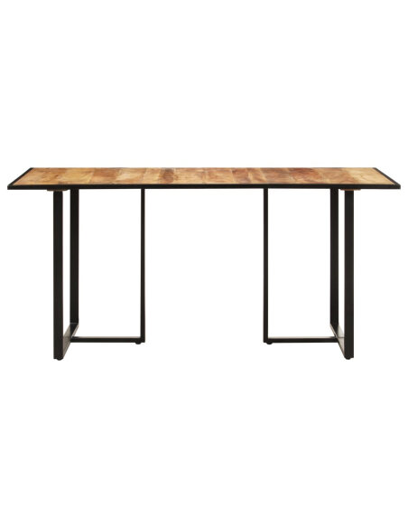 Table à manger Style Industriel en bois de manguier brut 200 x 100 x 76 cm {attributes} Table à manger Style Industriel en bois de manguier brut 200 x 100 x 76 cm {attributes}