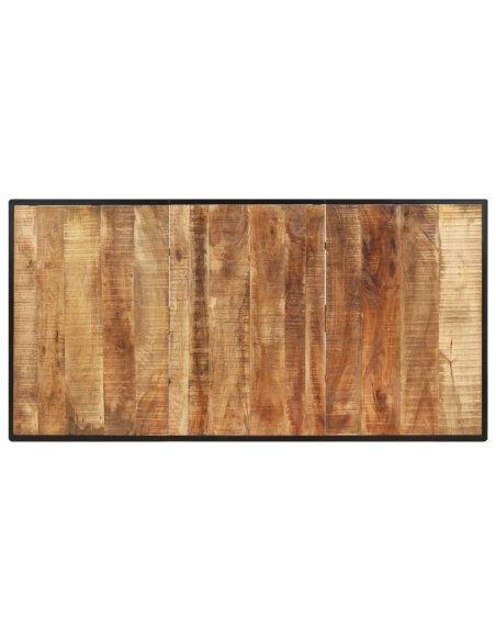 Table à manger Style Industriel en bois de manguier brut 200 x 100 x 76 cm {attributes} Table à manger Style Industriel en bois de manguier brut 200 x 100 x 76 cm {attributes}
