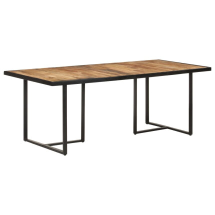 Table à manger Style Industriel en bois de manguier brut 200 x 100 x 76 cm {attributes}
