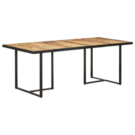 Table à manger Style Industriel en bois de manguier brut 200 x 100 x 76 cm {attributes}