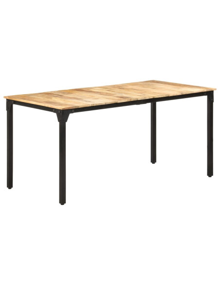 Table salle à manger Style Industriel en bois de manguier brut 160 x 80 x 76 cm {attributes} Table salle à manger Style Industriel en bois de manguier brut 160 x 80 x 76 cm {attributes}