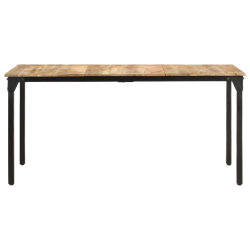 Table salle à manger Style Industriel en bois de manguier brut 160 x 80 x 76 cm {attributes} 2