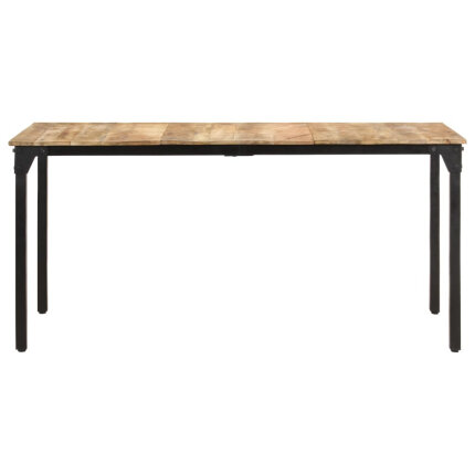 Table salle à manger Style Industriel en bois de manguier brut 160 x 80 x 76 cm {attributes}