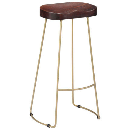 Tabourets de bar Industriel / Rétro - Vintage gavin en lot de 2 en bois de manguier massif Brun 45 x 40 x 78 cm {attributes}