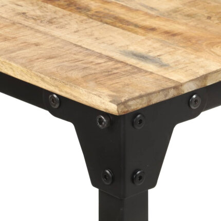 Table salle à manger Style Industriel en bois de manguier brut 160 x 80 x 76 cm {attributes}