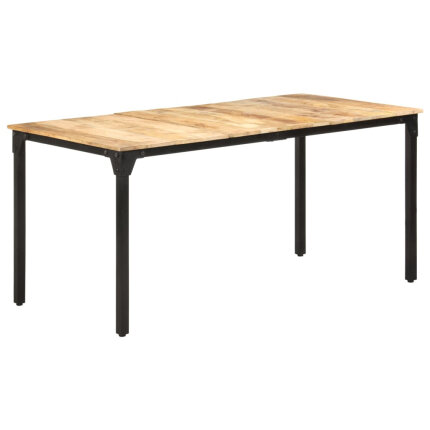 Table salle à manger Style Industriel en bois de manguier brut 160 x 80 x 76 cm {attributes}