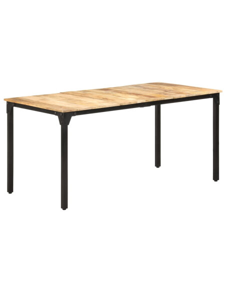 Table salle à manger Style Industriel en bois de manguier brut 160 x 80 x 76 cm {attributes} Table salle à manger Style Industriel en bois de manguier brut 160 x 80 x 76 cm {attributes}
