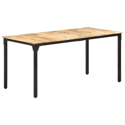 Table salle à manger Style Industriel en bois de manguier brut 160 x 80 x 76 cm {attributes}