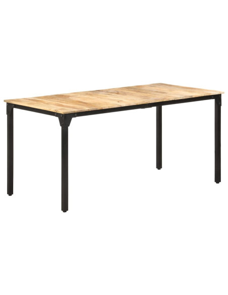 Table salle à manger Style Industriel en bois de manguier brut 160 x 80 x 76 cm {attributes} Table salle à manger Style Industriel en bois de manguier brut 160 x 80 x 76 cm {attributes}