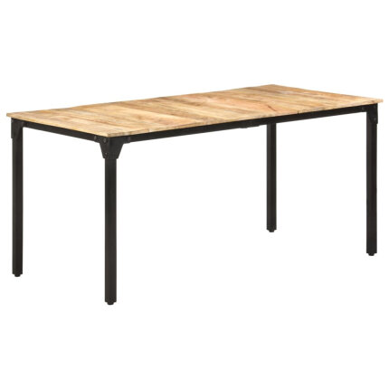 Table salle à manger Style Industriel en bois de manguier brut 160 x 80 x 76 cm {attributes}