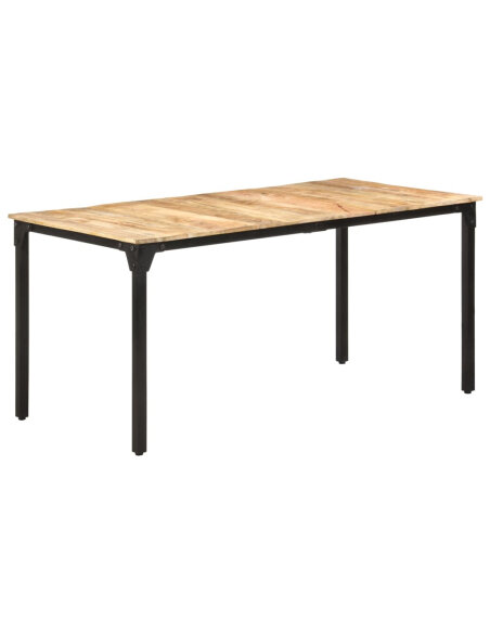 Table salle à manger Style Industriel en bois de manguier brut 160 x 80 x 76 cm {attributes} Table salle à manger Style Industriel en bois de manguier brut 160 x 80 x 76 cm {attributes}