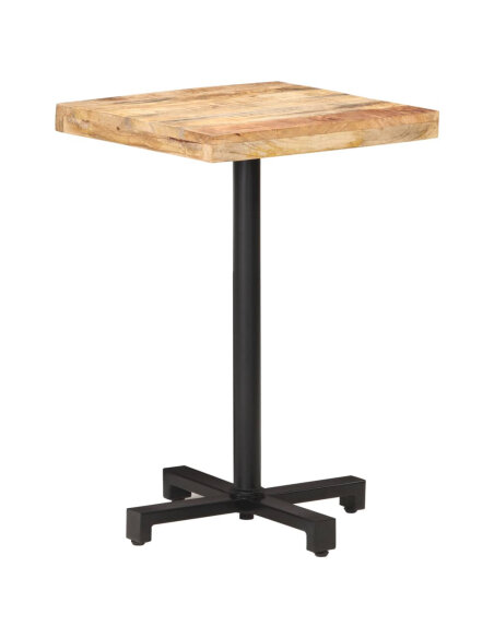 Table de bistro Style Industriel carrée en bois de manguier brut 50 x 50 x 75 cm {attributes} Table de bistro Style Industriel carrée en bois de manguier brut 50 x 50 x 75 cm {attributes}