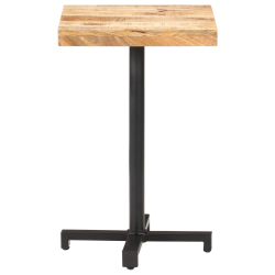 Table de bistro Style Industriel carrée en bois de manguier brut 50 x 50 x 75 cm {attributes} 2