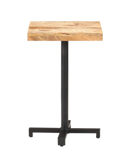Table de bistro Style Industriel carrée en bois de manguier brut 50 x 50 x 75 cm {attributes} Table de bistro Style Industriel carrée en bois de manguier brut 50 x 50 x 75 cm {attributes}