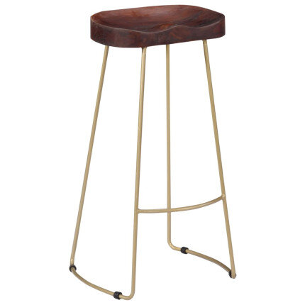 Tabourets de bar Industriel / Rétro - Vintage gavin en lot de 2 en bois de manguier massif Brun 45 x 40 x 78 cm {attributes}