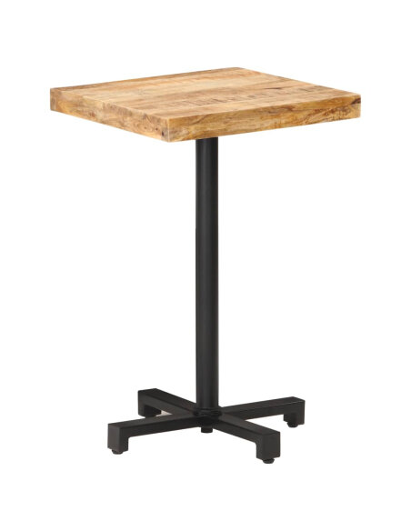Table de bistro Style Industriel carrée en bois de manguier brut 50 x 50 x 75 cm {attributes} Table de bistro Style Industriel carrée en bois de manguier brut 50 x 50 x 75 cm {attributes}